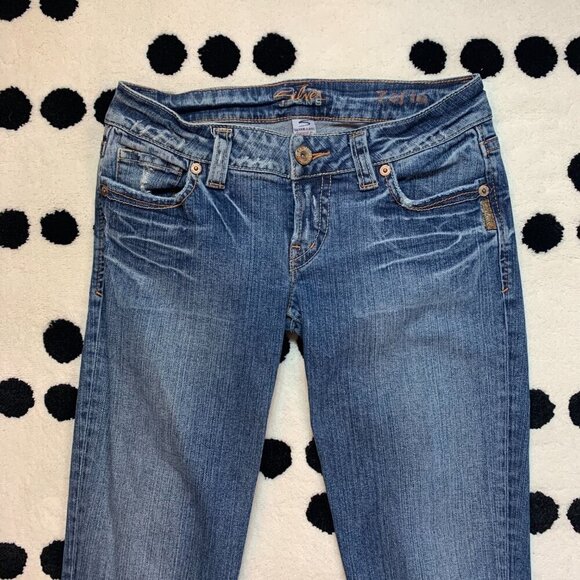 Vintage Y2K Silver Jeans Zofia Low Rise Straight Leg Distressed Jeans - Picture 2 of 14